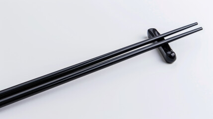 black chopsticks isolated on white