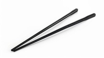 black chopsticks isolated on white
