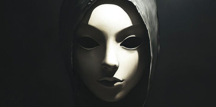 A Hooded Figure Wearing A White Mask