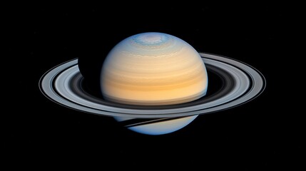 A stunning view of Saturn with its iconic rings against the dark expanse of space.