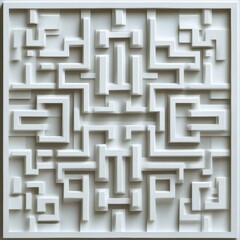 A Striking Abstract Maze Design, A Contemporary Architectural Bas Relief