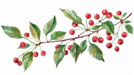 cherries isolated on white background