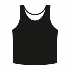 Minimalist Black Tank Top Vector Silhouette