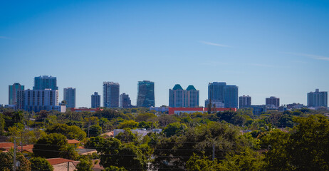 Fototapeta premium city skyline downtown Coconut Grove Miami 