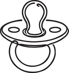 Minimal Baby Soother Line Art Icon for Baby Products