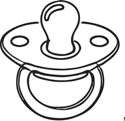 Minimal Baby Soother Line Art Icon for Baby Products