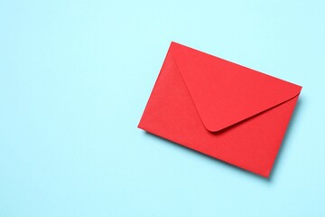 Paper envelope on color background