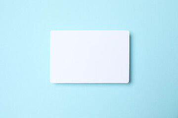 White paper card on color background