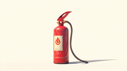 Obraz premium A red fire extinguisher is sitting on a white background. Firestone. Illustration