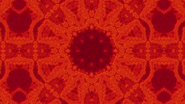 Red Oriental Mosaic Background Loop. Abstract Arabic Floral Background Loop. Looped Ornamental Print With Red-Purple Abstract Floral Mozaic. Elegant Red Rustic Pattern On a Purple Background Loop.