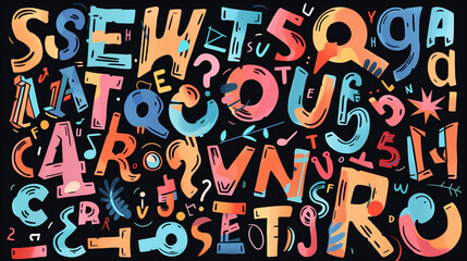 Ransom cut out color letters. Numbers, punctuation marks. Ransom note collage vector alphabet trendy paper style blackmail ransom kidnapper criminal anonymous or detective scrap font. Compose your own