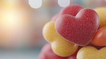 Obraz premium A bunch of heart shaped candies sitting on top of each other