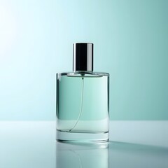 Tranquil Elegance A Modern Perfume Bottle on Gradient Background
