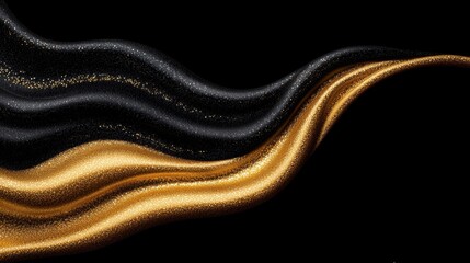 a black and gold wave on a black background
