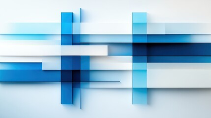 An intriguing visual play of blue and white layers that create depth and interaction, reflecting modern abstract art's ability to move the viewer emotionally.