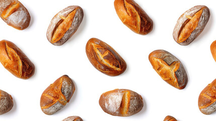 Obraz premium collection of different breads isolated on white