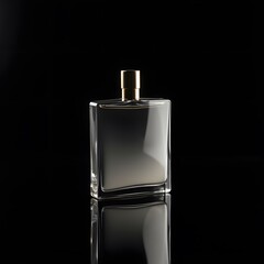 Chic Elegance Modern Perfume Bottle on Reflective Surface
