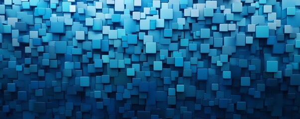 Abstract blue cubes forming a textured surface