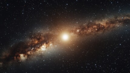 Fototapeta premium Stunning view of a spiral galaxy glowing in the vastness of space, showcasing cosmic beauty and mystery.