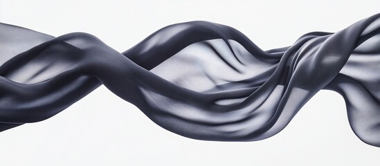 Obraz premium Abstract flowing dark grey fabric textile.