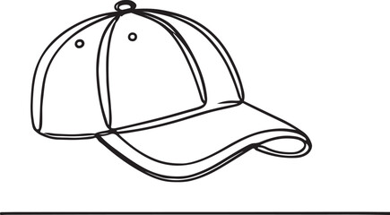 Cap Icon in Line Art – Minimalist Vector Illustration