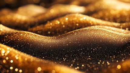 Shimmering golden texture glistens under soft light creating a mesmerizing effect