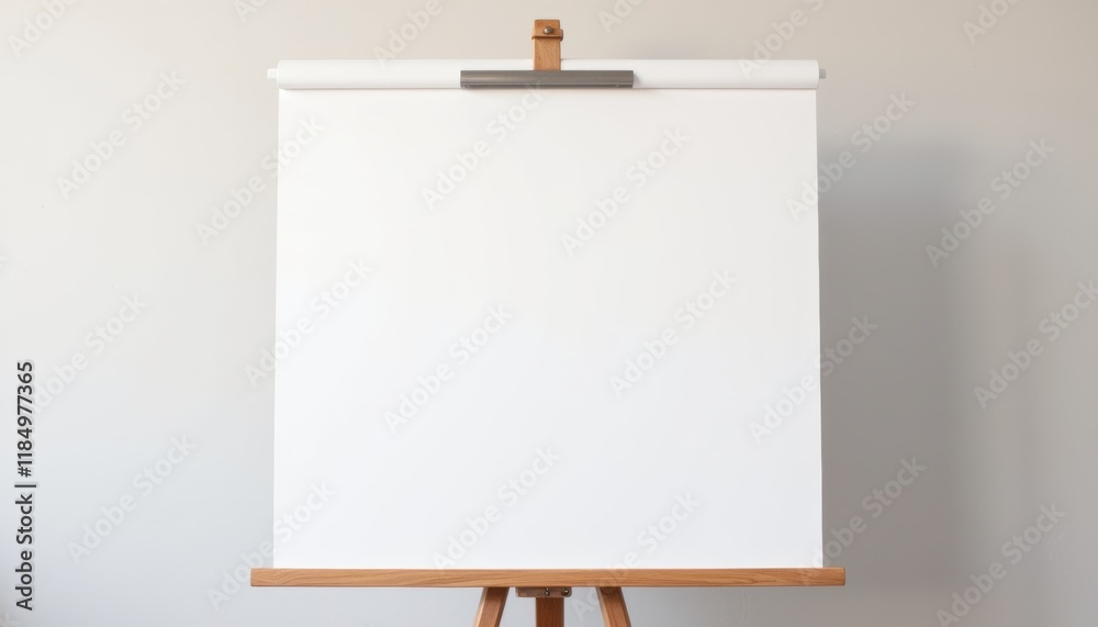 Leinwandbilder a flipchart mockup with a blank sheet, slightly angled to show the simplicity of its design, with fo