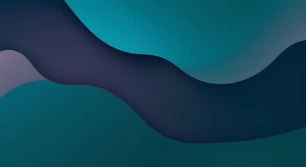 abstract background with overlapping teal and navy blue curves, modern minimalist design for professional presentations