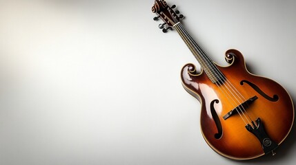 Fototapeta premium Sunburst mandolin guitar on white background.