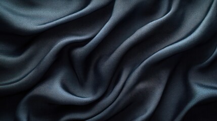 Fototapeta premium Draped dark blue fabric texture background.