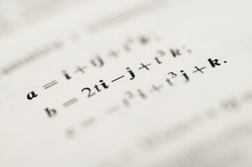 Mathematical Formulas and Vector Calculations: Close-Up of Differentiation Rules, Vector Equations