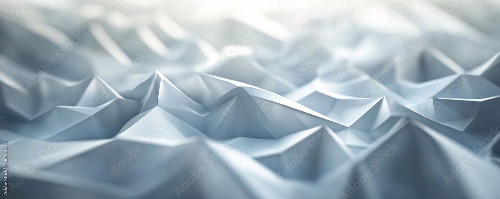 Poster abstract white polygonal background creating futuristic landscape