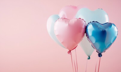 Valentine's Day Heart Balloons in Pastel Tones