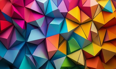 Obraz premium Vivid, eye-catching design with colorful geometric shapes.