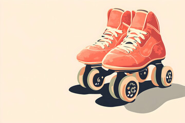 Roller skates vector art minimalist set with space for text