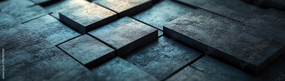 Aufkleber abstract dark cubes forming a complex textured surface