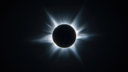 Naklejka premium A mesmerizing total solar eclipse showcasing the sun's corona during the event.