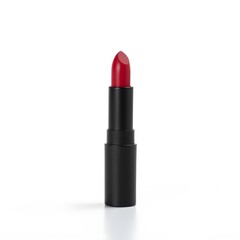 Fototapeta premium Elegance in Red A Vibrant Lipstick on a White Canvas