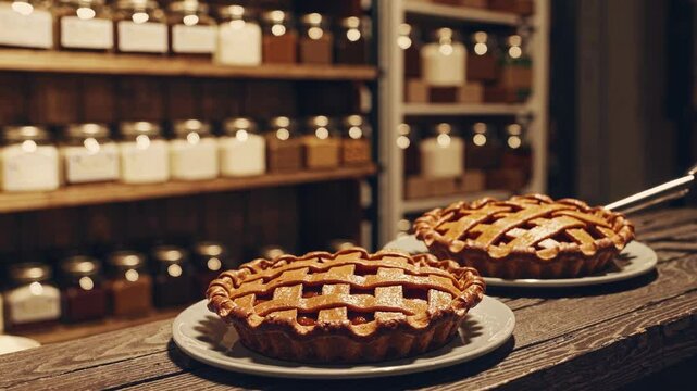 Homemade Apple Pie in Bakery