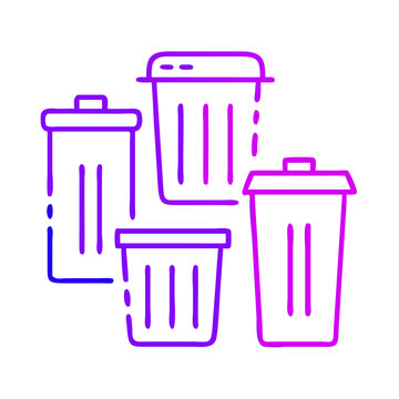 recommend clip art: Trash bin icons in gradient purple and blue line art