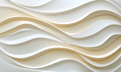 Obraz premium White and tan background with a wavy pattern. The pattern is very smooth and flowing. The background is almost entirely white