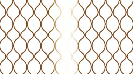 Fototapeta premium A decorative pattern featuring elongated, interwoven shapes in varying shades of brown against a white background.