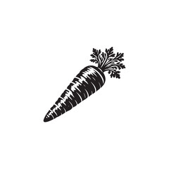 Carrot Silhouette - Minimalist Carrot Vector Design - Illustration of Carrot.