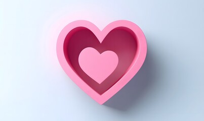 Pink heart-shaped frame with inner heart.