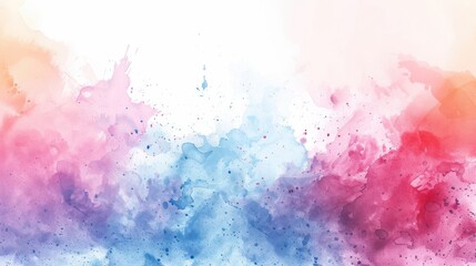 Obraz premium Soft watercolor abstract background with a blend of pink, blue, and white hues.