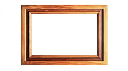 A wooden picture frame with a simple design, intended for displaying artwork or photographs.