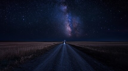 Fototapeta premium Straight Roads in Summer, Surrounded by Lush Greenery and the Bright, Warm Atmosphere of the Season