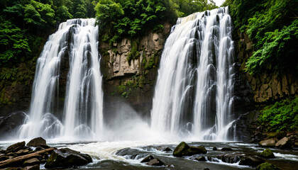 Majestic Twin Waterfalls