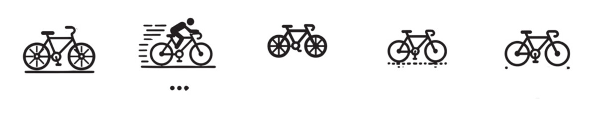 Vector collection of bicycle silhouettes
