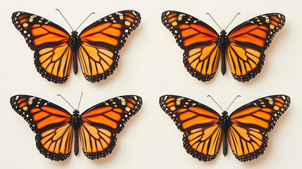 tawny coster acraea violae butterfly isolated on white background perfect for tropical butterfly design and mockups
